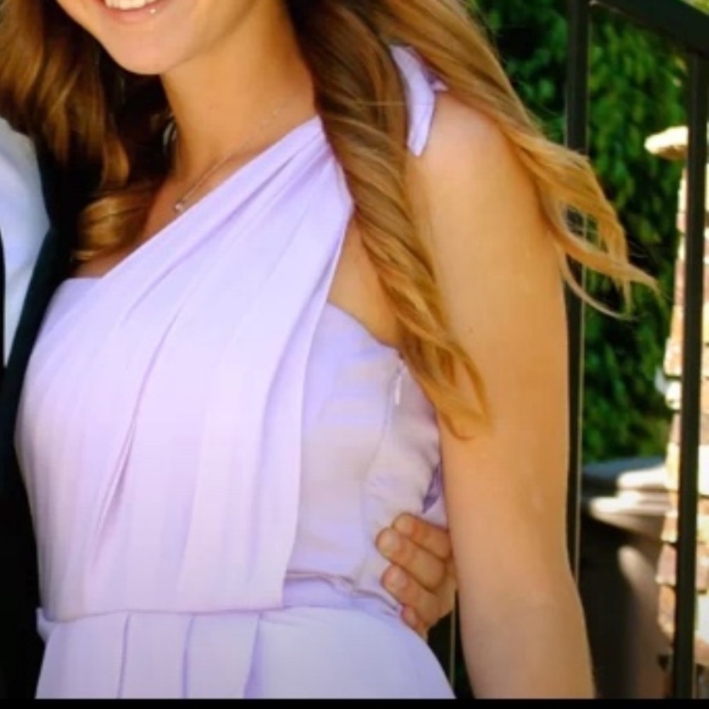 Lavender midi one shoulder dress